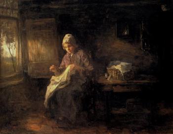 Jozef Israels : A Woman Sewing